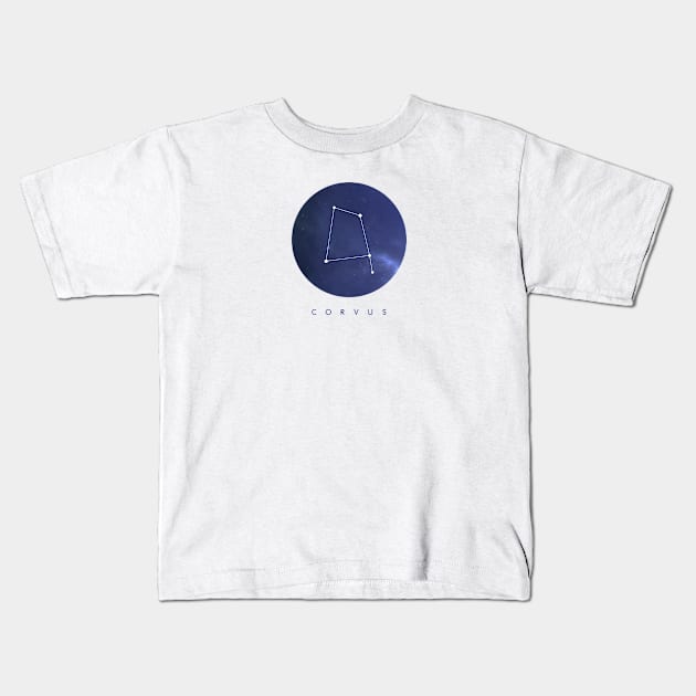 Corvus Constellation Kids T-Shirt by clothespin